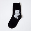 1 Pair Autumn Winter Women Cotton Socks Art Funny Alien Planet Creative Funny Cartoon Cat Breathable Socks