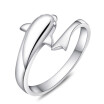 Anillo Abierto De Tamaño Variable Nueva Llegada Moda Lindo Dolphin 925 Damas De Plata Anillos De Dedo Ajustables Joyería Aniversario Regalo WB133