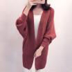 The 2018 autumnwinter new medium&long knitted cardigan womens thick sweater overcoat is draped over the womens dress