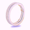 14K Gold Plated Sterling Silver Cubic Zirconia Stackable Eternity Band Wedding Ring