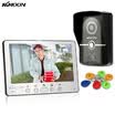 Sistema de teléfono con puerta alámbrico KKmoon® de 7 "Intercomunicador visual Timbre de la puerta con monitor para interiores 1 800x480 cámara para exteriores 1 700TVL tarjeta RFID 6