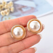 New Round fashion brand pearl ear clip lovely bride accessories jewelry earrings girls birthday gift