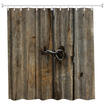 Old Wooden Door Polyester Shower Curtain Bathroom Curtain High Definition 3D Printing Water-Proof