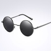 Fashion Round glasses Polarized sunglasses Frame oval vintage sun Glasses round sunglasses UV400 Black lens