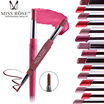 Lip Liner Long Lasting MISS ROSE 2 in 1 Lip Liner Pen Waterproof Colorful Silk Smooth Lipstick Pen Pencil Stretch Lip Brush Tool L