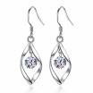 Clear Cubic Zirconia Drop Earrings For Women Fashion Party Jewelry Gift Korea Trendy Accessories WHE164