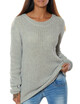 European&American round neck long sleeved sweater