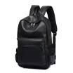 PU Leather Backpack Laptop Rucksack Basic Business Travel Backpack for School College Water Resistant Bookbag Black