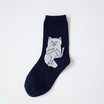 1 Pair Autumn Winter Women Cotton Socks Art Funny Alien Planet Creative Funny Cartoon Cat Breathable Socks