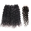 Brazilian Remy Human Hair Weave Water Wave Hair 4pcs Hair Bundles with Closure