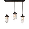 Baycheer HL422464 Wrought Iron Style Three Light Black Finished Cage LED Multi Light Pendant