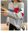 2018 autumn&winter new Korean version of pullover sweater knitted sweater individual color short style round collar base coat