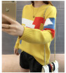 2018 autumn&winter new Korean version of pullover sweater knitted sweater individual color short style round collar base coat