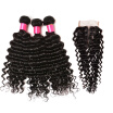 brazilian virgin hair with closure 100 remy hair virgin silk based deep wave closure 100g Cutile Kept Can Be Colored