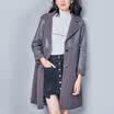 City plus CITYPLUS 2017 winter new style women women wild lamb wool stitching jacket long woolen coat CWWT179568 gray L