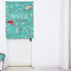 Yuan Yuan vuela INS viento flamingo tela cortina cortina de partición medio cortina cocina dormitorio baño sala de estar decoración del hogar cortina para enviar varilla telescópica
