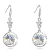 Austrian Crystal Rhinestones Dangle Earring White Gold Plated Moon Star Long Drop Earrings For Women Fashion Jewelry 26496