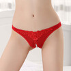 Girls Erotic Pearls massage T thong Girls Lace Flower Underwear Sexy Women Lingerie crotchless panties