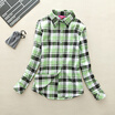 Hot Sale Autumn Winter Ladies Female Casual Cotton Lapel Long-Sleeve Plaid Shirt Women Slim Outerwear Blouse Tops Clothing