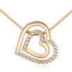 Two Heart Necklace Box Chain Women Fashion Jewelry Crystal Pendants Accessories Anniversary Gift 26568