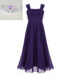 Girls Shoulderless Long Dress teenage Evening Formal Dresses -Dark Purple