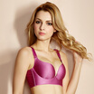 Urban beauty without steel ring bra gathered sexy smooth no trace underwear b c large size YB6411 deep purple 80B