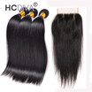 Cheap Free shipping indian virgin hair straight lace closure with 3 bundle hair weft indian virgin hair straight HDIVA