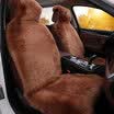 MUBO winter pure wool car seat sheep shearing long hair car seat cushion warm fur one plush car five-seat universal cushion set factory straight hair saddle brown