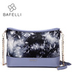 BAFELLI autumn&winter new arrival genuine horse fur shoulder bag vintage Ink painting bucket bolsa feminina black women bag