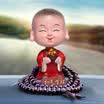 Boliliang car decoration jewelry vibrating car car shaking head small monk car interior decoration car decoration supplies creative cute cartoon gifts laughing mouth often open