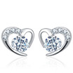 Heart Stud Earrings Wedding Party Fashion Jewelry Brithday Gift Classic Cubic Zirconia Accessories E235