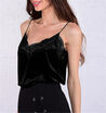 Fashion Womens V-neck Vest Sleeveless Lace Velvet Blouse Casual Tank Tops