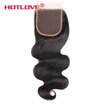 Hotlove Hair Bdoy Wave Lace Closure Free Middle Three Part 44 Size Virgin Human Hair 8"-20" Natural color