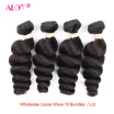 Loose Wave Brazilian Hair Weave Wholesale 10 Bundles Virgin Unprocessed Human Hair Weave Natural Color 10"-28" Alot Hair Products