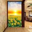 3D Wall Mural Sunset Sunflowers Field Photo Wallpaper Scenery For Walls Countryside Styl Living Room Entrance Wall Paper Custom