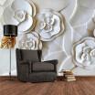 Custom 3D Photo Wallpaper White Rose Flower 3D Stereoscopic Relief Mural Paintings Living Room Background Wallpaper Modern Art