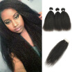 kiss hair yaki straight remy hair weft nature color raw Indian human hair weaving 3 bundles with 44 lace closure