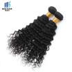 kiss hair 2 pcslot jet black Brazilian human hair weft deep wave color 1B double weft bundle hair