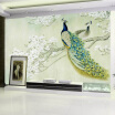 Custom Classic Mural 3D Stereo Peacock Wood Fiber Wallpaper Living Room Study Backdrop Landscape Papel De Parede 3D Home Decor