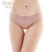 Ou Difen womens underwear sexy lace mid-waist hip briefs underwear comfortable XP6206 crystal skin L