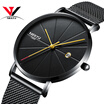Ultra Thin Men Quartz Wrist Watch Mesh Band Simple Fashion Leather Strap Watch NIBOSI 2018 New Brand Luxury Wristwatches Relogios