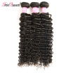 Brazilian Deep Wave 3 Bundle 100 Remy Human Hair Extension Weave Natural Color Free Shipping