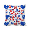 USA Love Heart Flower Festival Pattern Square Throw Pillow Insert Cushion Cover Home Sofa Decor Gift