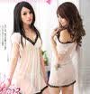 New Women´s Sexy Lingerie Babydoll White Sleepwear Night DressG-STRING 136AU