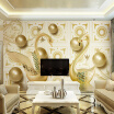 Custom Wallpaper Murals 3D Stereoscopic Gold Ball Swan Luxury European Style Living Room TV Background Wall Mural De Parede 3D