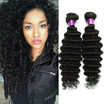 4pcs Lot Malaysian Virgin Hair Wefts Deep Wave Malaysian Curly Hair Natural Black Malaysian Deep Wave Human Hair Extensions