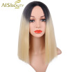 Is a wig Black Ombre Golden Wig Straight Synthetic Wigs Short Hair for Black Women High temperature Fiber