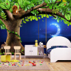 Custom 3D Photo Wallpaper Night Sky Moon Tree Animal Squirrel Rabbit Children Room Bedroom Non-woven Mural Wallpaper Wall Decor