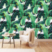 Custom Wall Mural Wallpaper European Style Retro Hand Painted Rain Forest Plant Banana Leaf Pastoral Wall Painting Wallpaper 3D