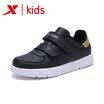 Xtep XTEP childrens shoes childrens sports shoes boys casual shoes new childrens non-slip wear-resistant small white shoes skateboard shoes 682116319796 black gold 30 yards